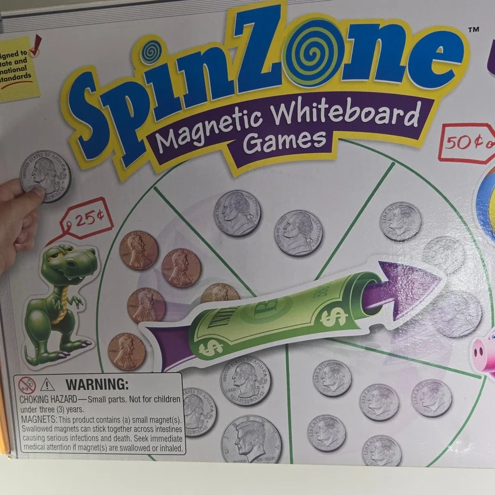 Educational Insights SpinZone Magnetic Whiteboard Games Money Counting Learning